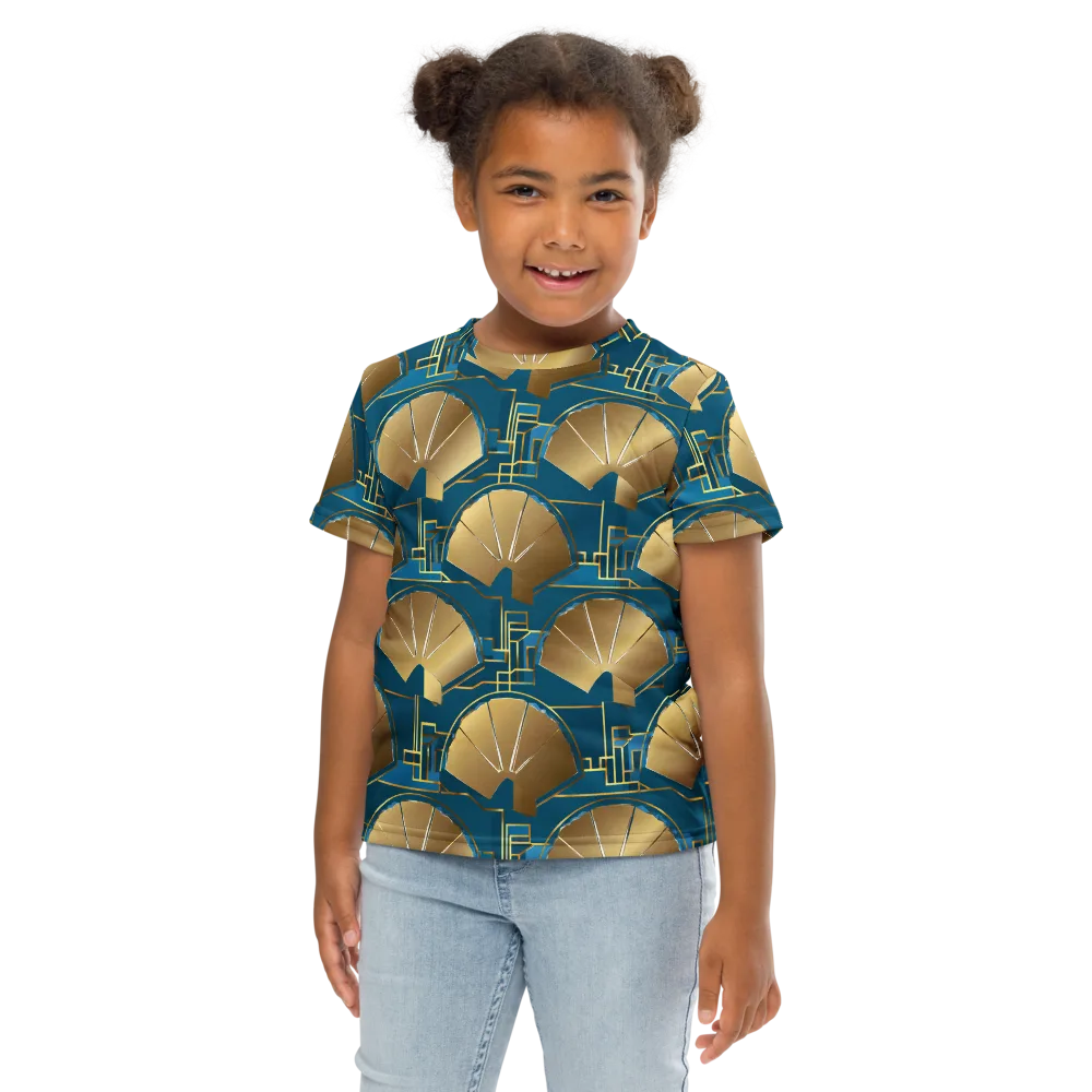 Art Deco Radiance on Kids Crew Neck T-Shirt — Front