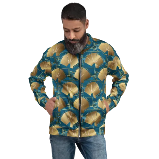 Art Deco Radiance on a Bomber Jacket