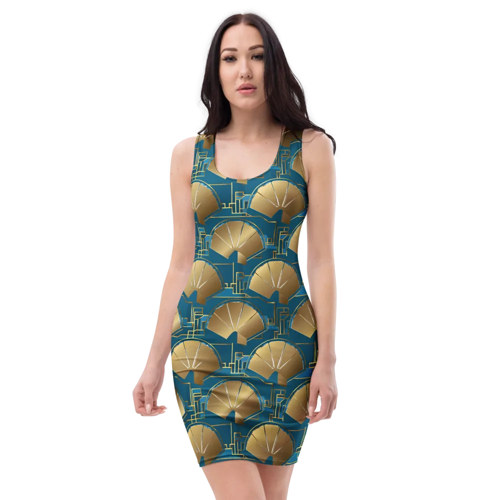 Art Deco Radiance on Bodycon Dress — Front