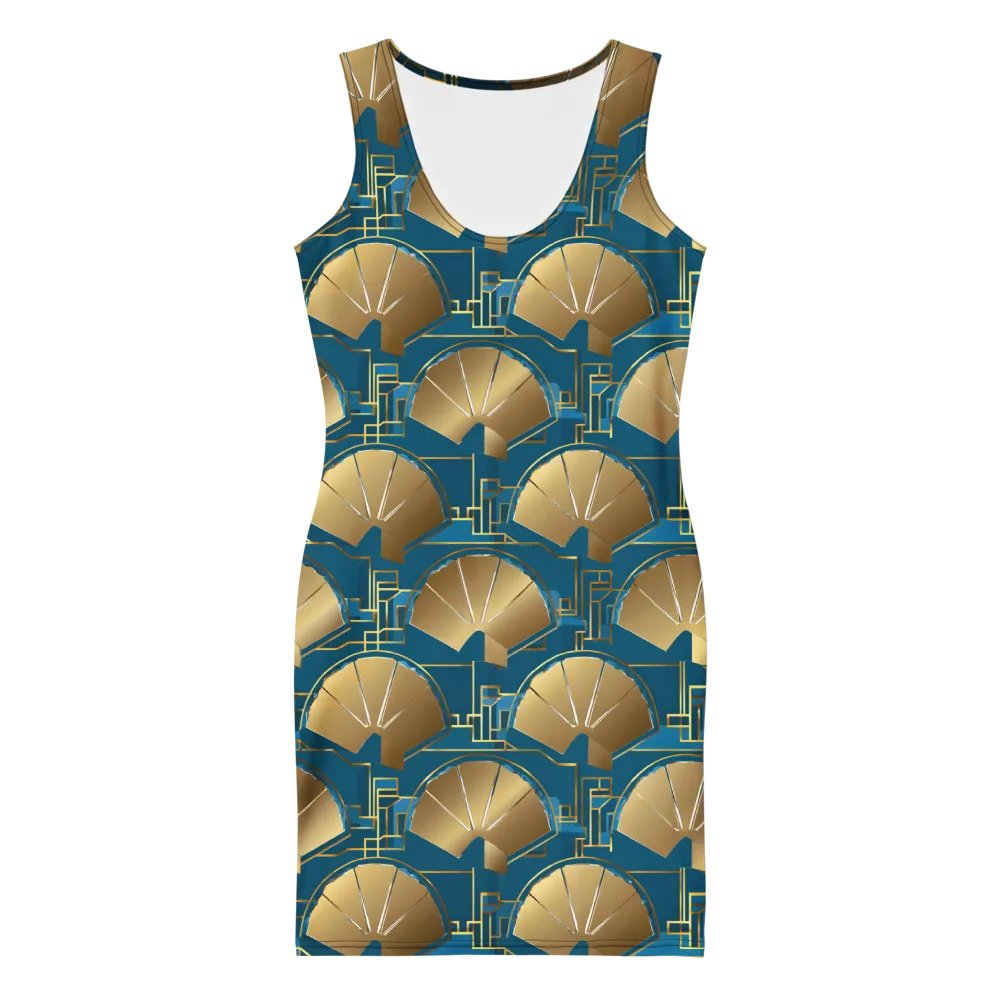 Art Deco Radiance on Bodycon Dress — Front