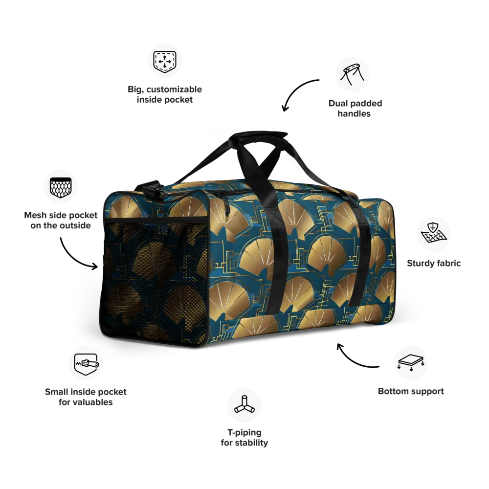 Art Deco Radiance on Duffle Bag — Right Front