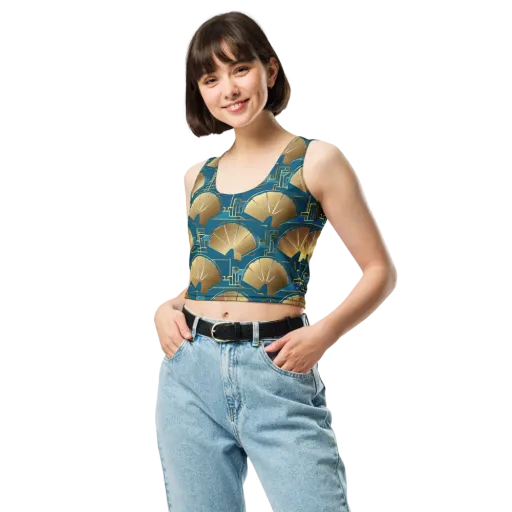 Art Deco Radiance on a Crop Top