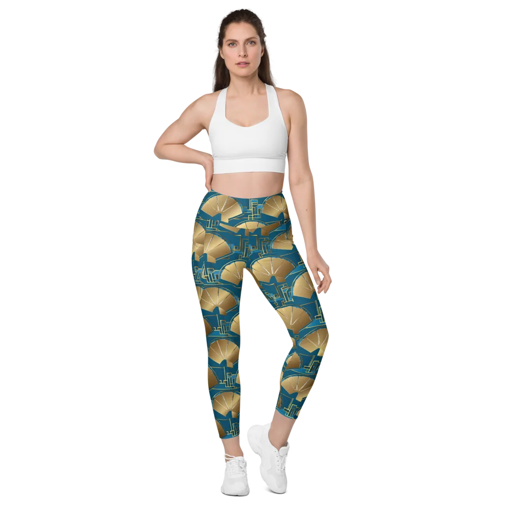 Art Deco Radiance on Leggings with Pockets — Front