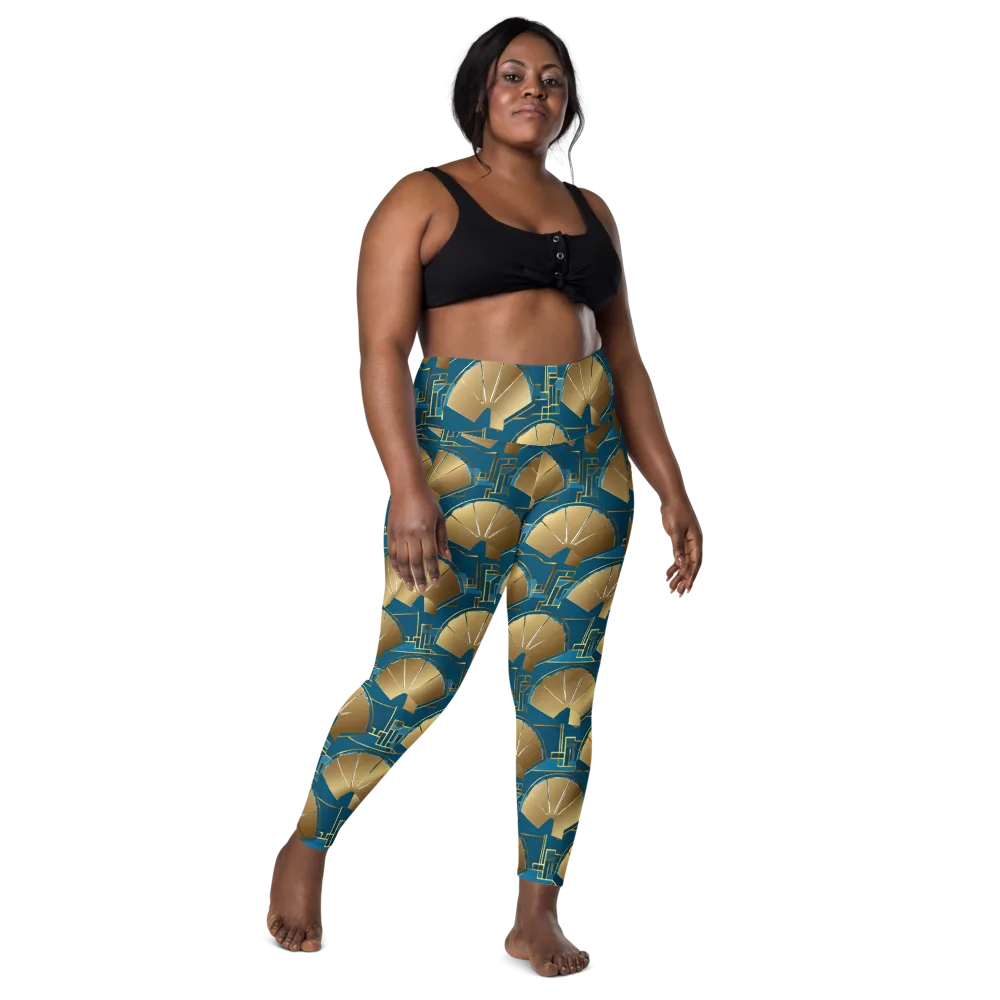Art Deco Radiance on Leggings with Pockets — Front