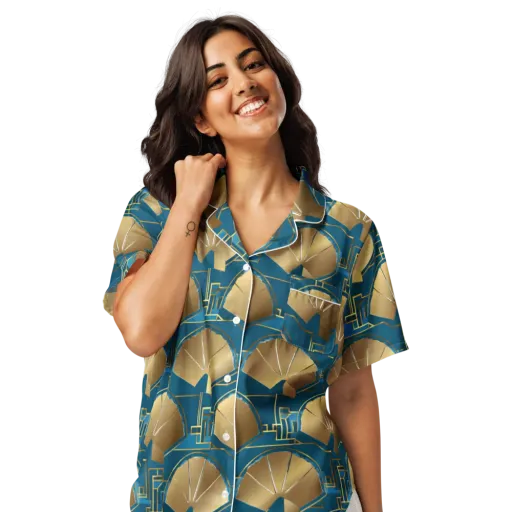 Art Deco Radiance on a Women's Short Sleeve Pajama Top