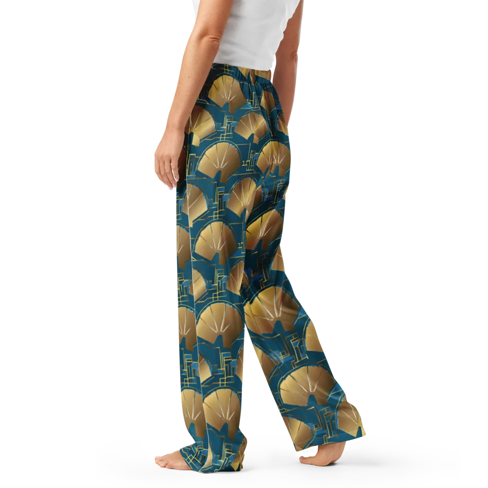 Art Deco Radiance on Women's Pajama Pants — Left