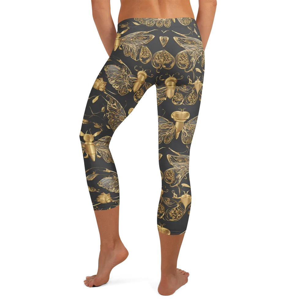 Gilded Entomology on Capri Leggings — Back