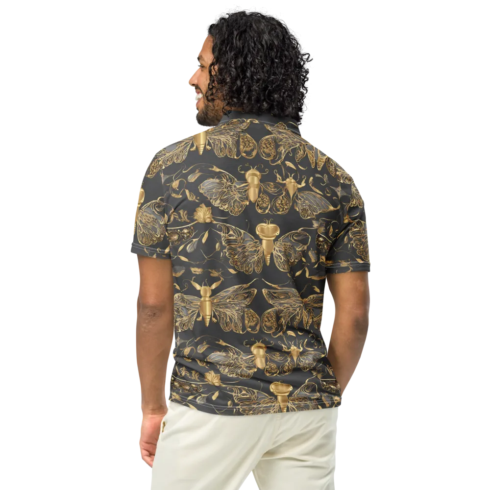 Gilded Entomology on Men's Slim Fit Polo Shirt — Back