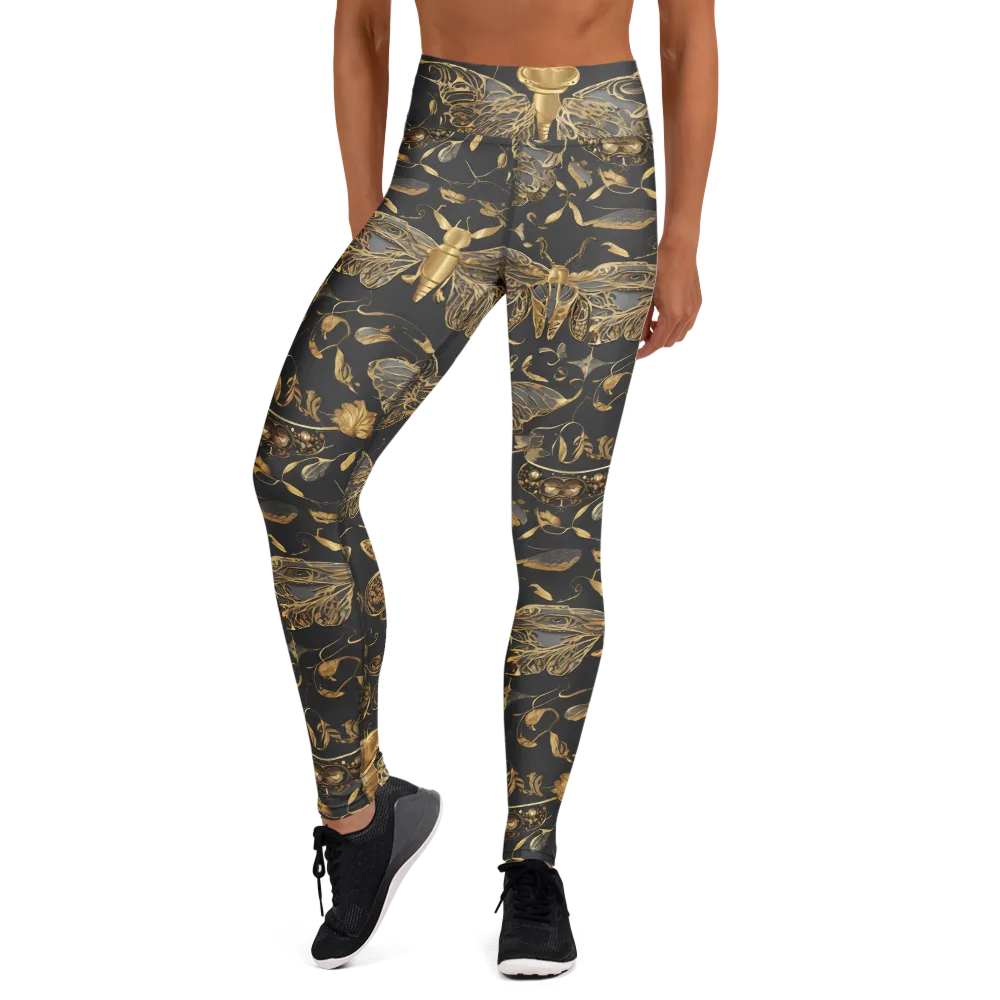 Gilded Entomology on Yoga Leggings — Front