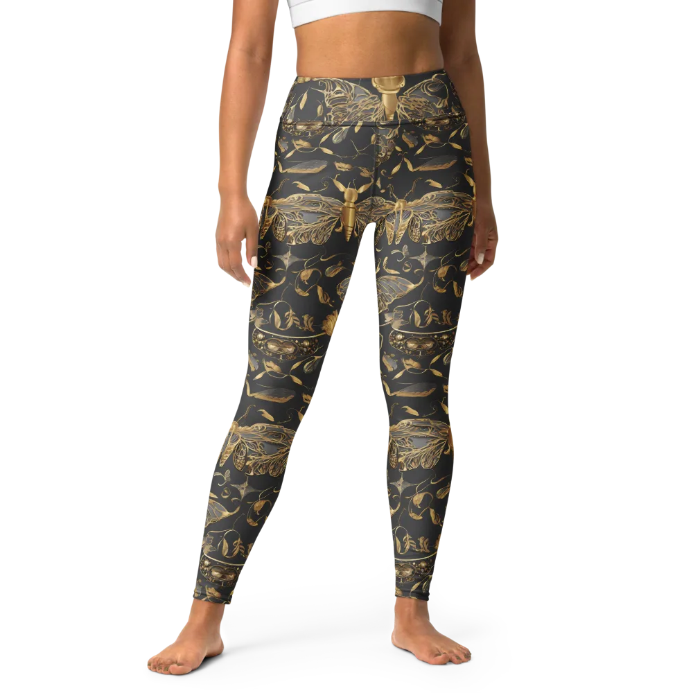 Gilded Entomology on Yoga Leggings — Front