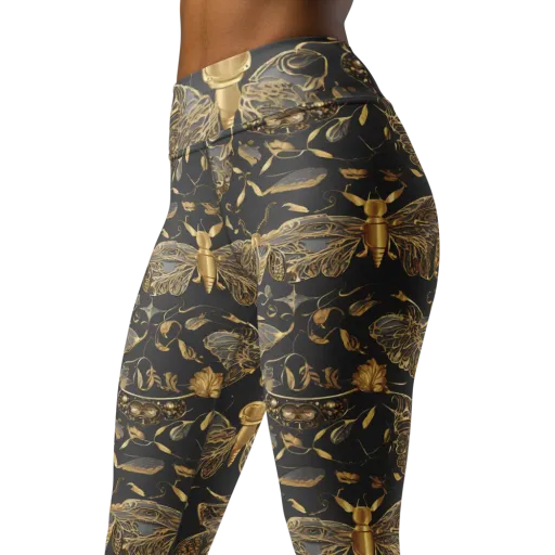 Gilded Entomology on a Yoga Leggings