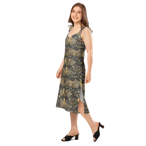 Gilded Entomology on a Slip Dress