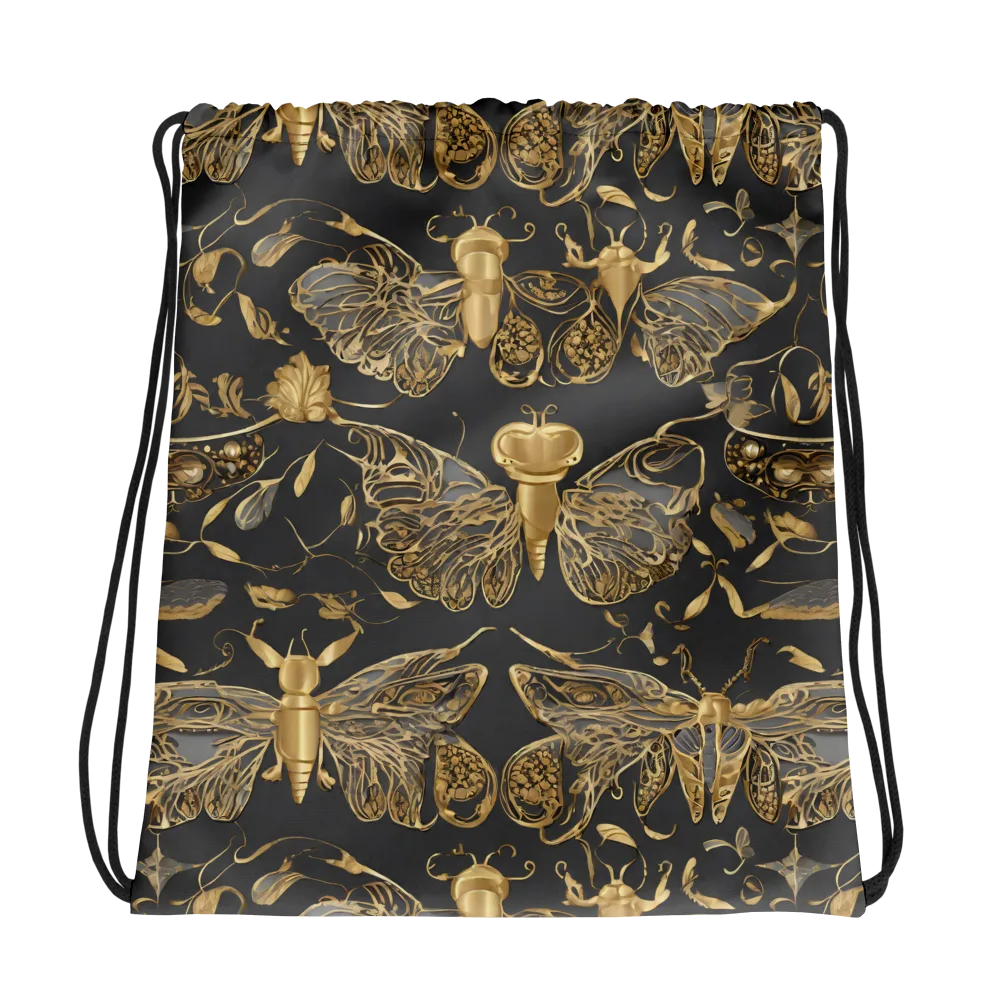 Gilded Entomology on Drawstring Bag — Photo