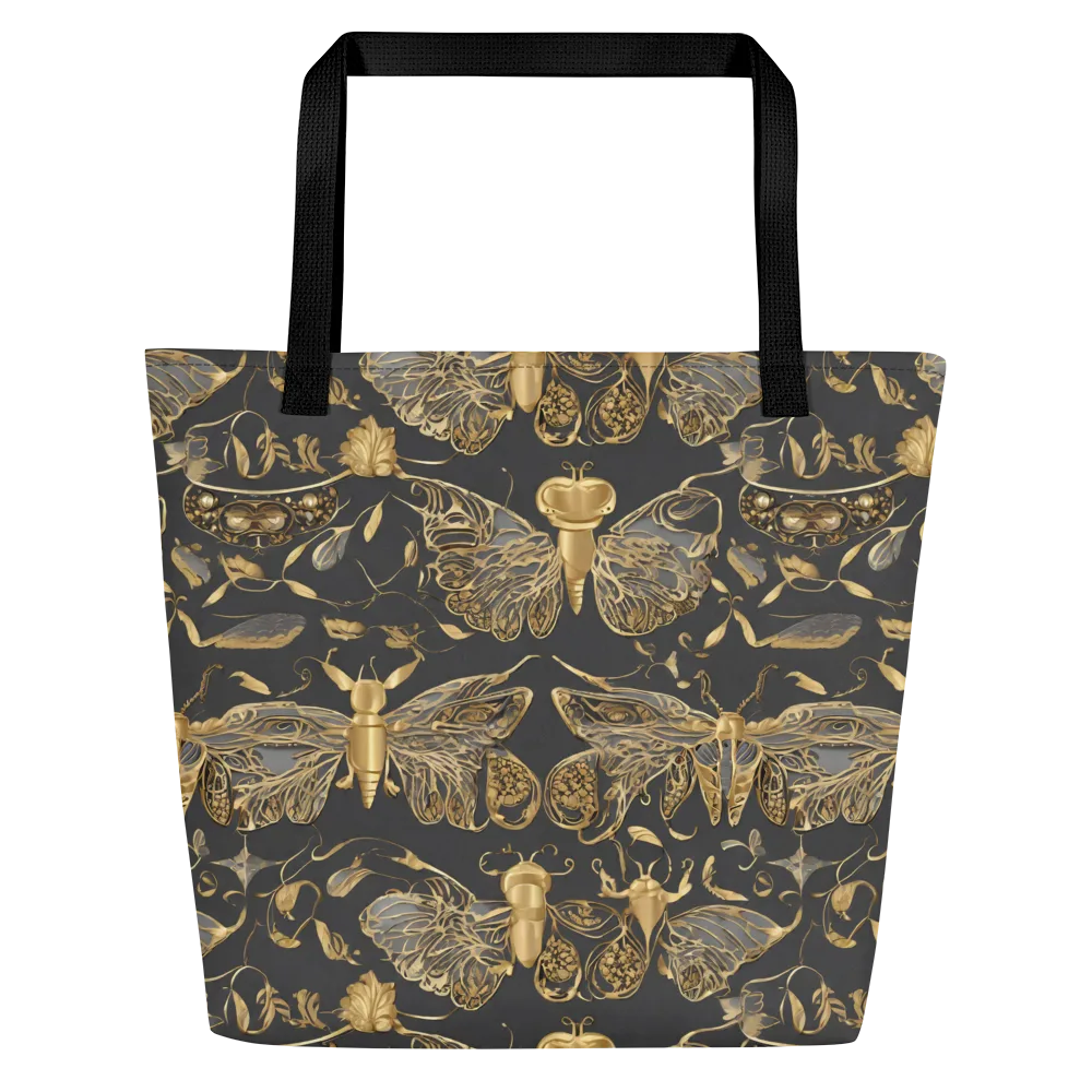 Gilded Entomology on Large Tote Bag W/ Pocket — Front