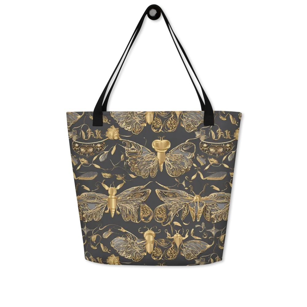 Gilded Entomology on Large Tote Bag W/ Pocket — Front
