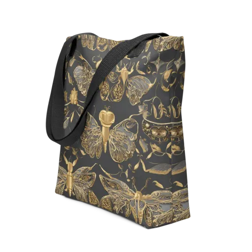 Gilded Entomology on a Tote Bag