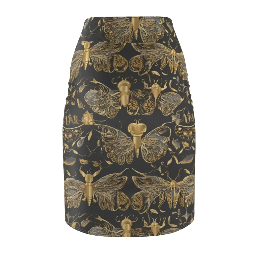 Gilded Entomology on Pencil Skirt — Back
