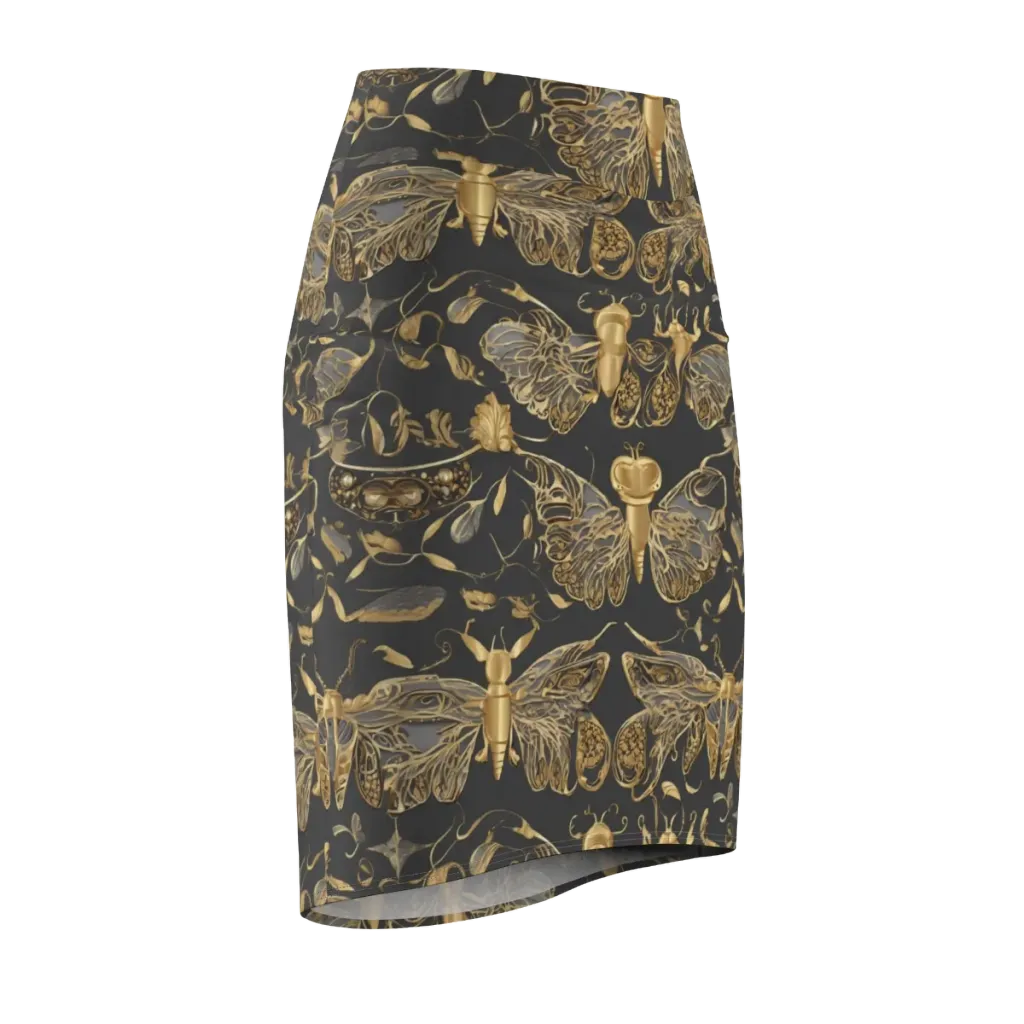 Gilded Entomology on Pencil Skirt — Front Side