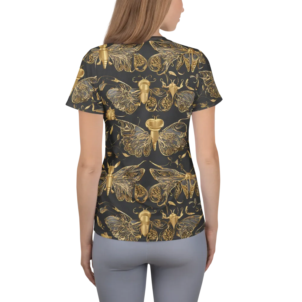Gilded Entomology on Women's Athletic T-Shirt — Back