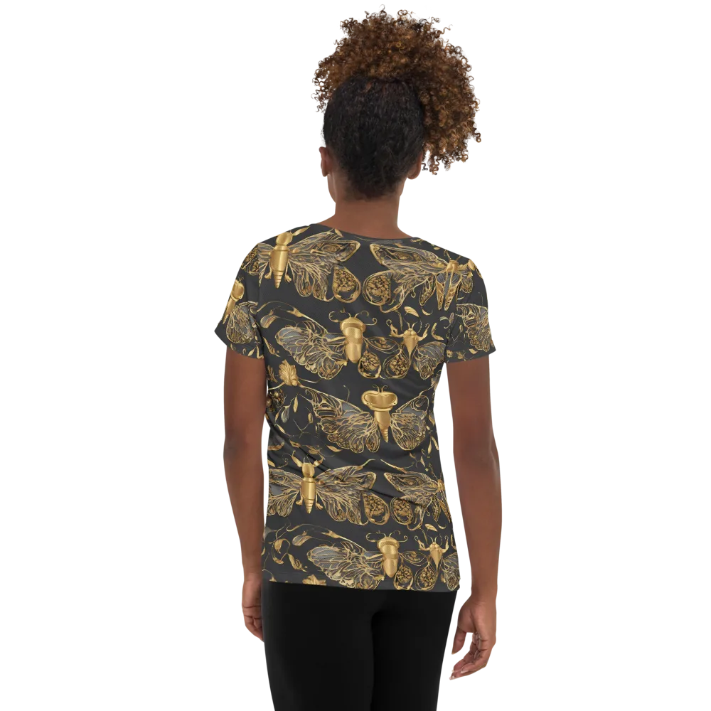 Gilded Entomology on Women's Athletic T-Shirt — Back