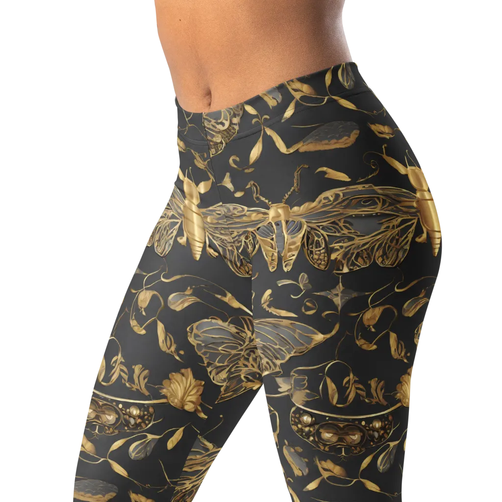 Gilded Entomology on Leggings — Left Front