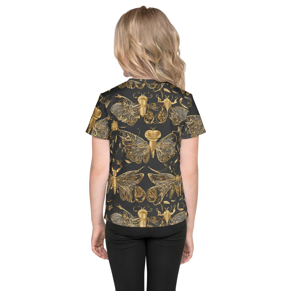 Gilded Entomology on Kids Crew Neck T-Shirt — Back