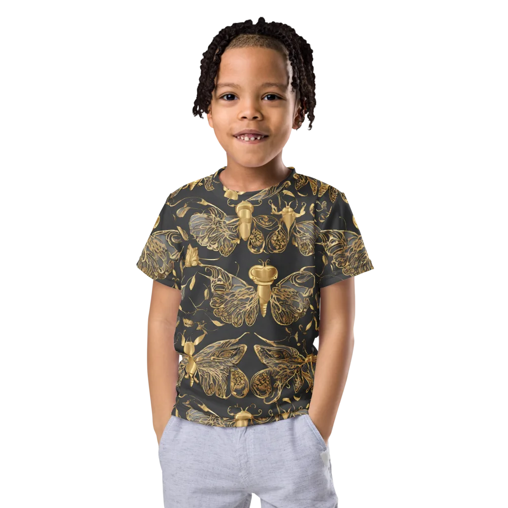 Gilded Entomology on Kids Crew Neck T-Shirt — Front