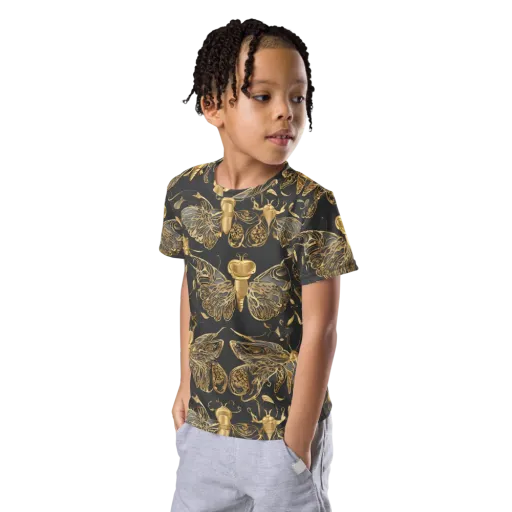 Gilded Entomology on a Kids Crew Neck T-Shirt