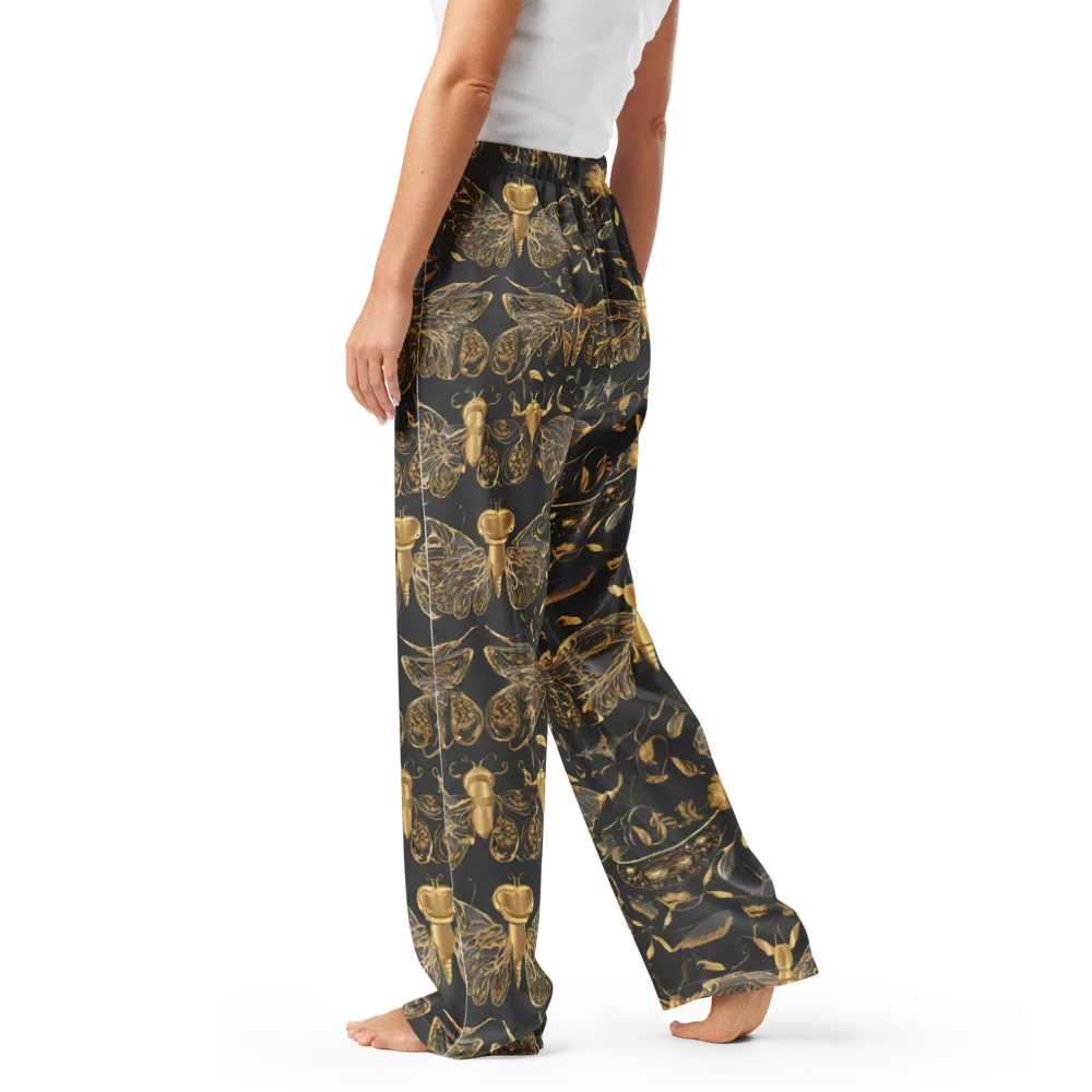 Gilded Entomology on Women's Pajama Pants — Left
