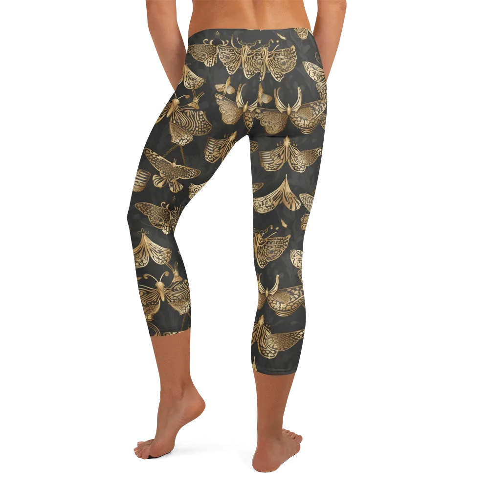 Gilded Moth Archive on Capri Leggings — Back