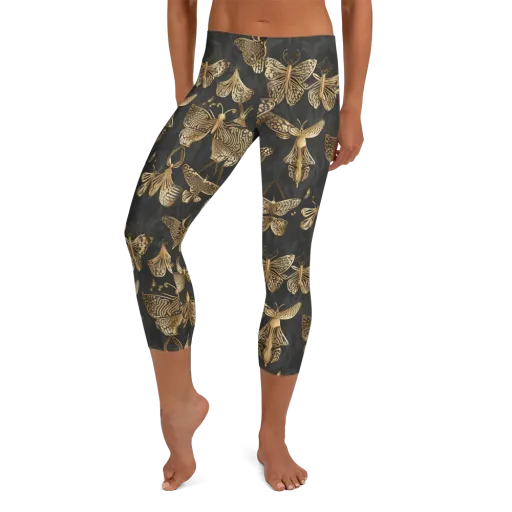 Gilded Moth Archive on a Capri Leggings