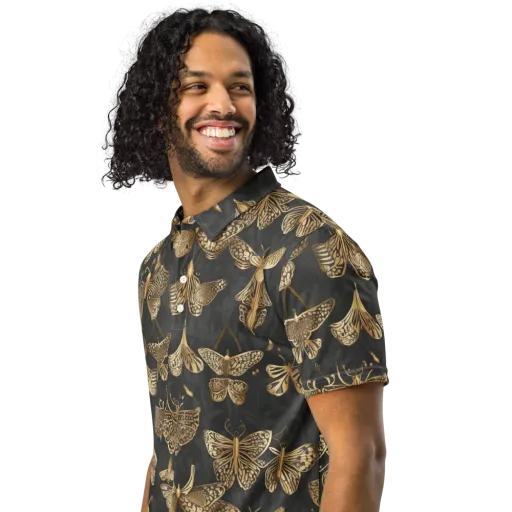 Gilded Moth Archive on a Men's Slim Fit Polo Shirt