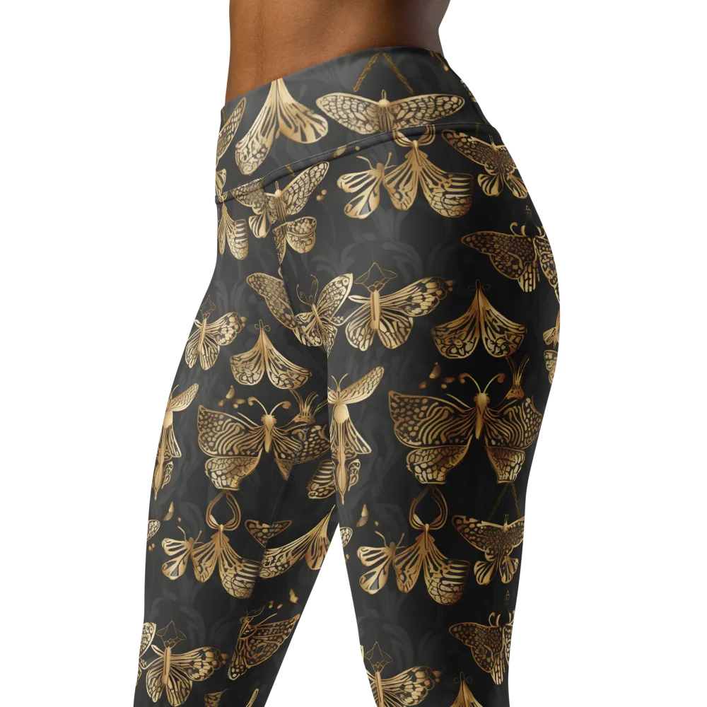 Gilded Moth Archive on Yoga Leggings — Left Front