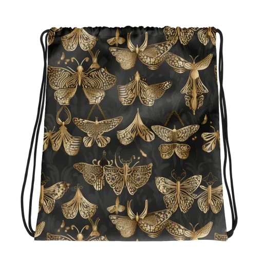 Gilded Moth Archive on a Drawstring Bag