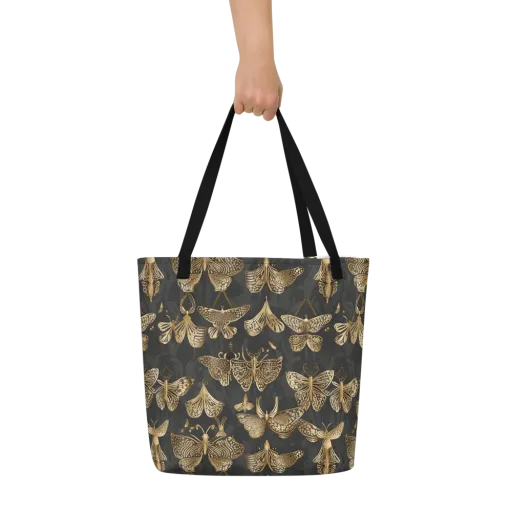 Gilded Moth Archive on a Large Tote Bag W/ Pocket