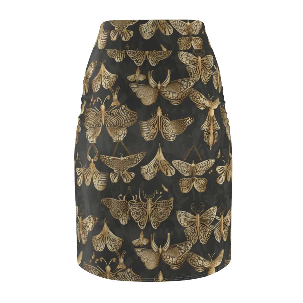 Gilded Moth Archive on Pencil Skirt — Back