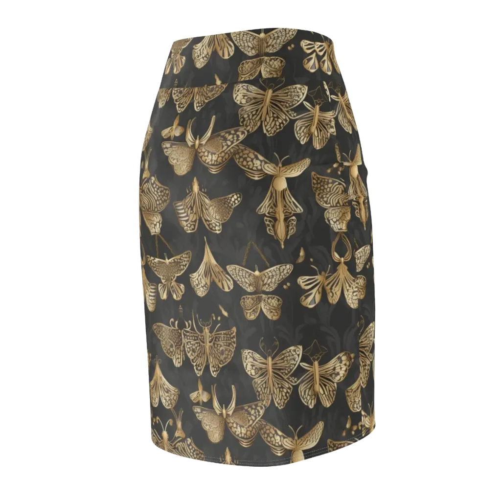 Gilded Moth Archive on Pencil Skirt — Back Side