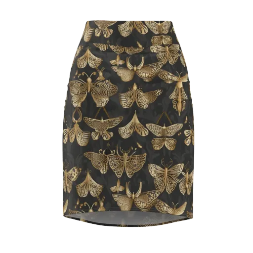 Gilded Moth Archive on a Pencil Skirt