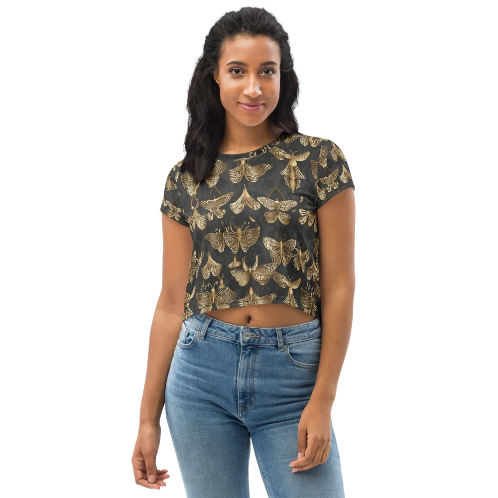 Gilded Moth Archive on Crop Tee — Front