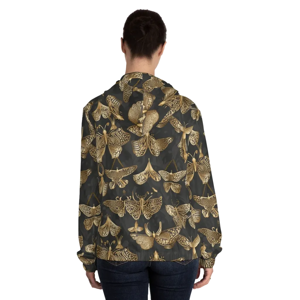 Gilded Moth Archive on Women's Full-Zip Hoodie — Back On Person