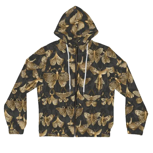Gilded Moth Archive on a Women's Full-Zip Hoodie