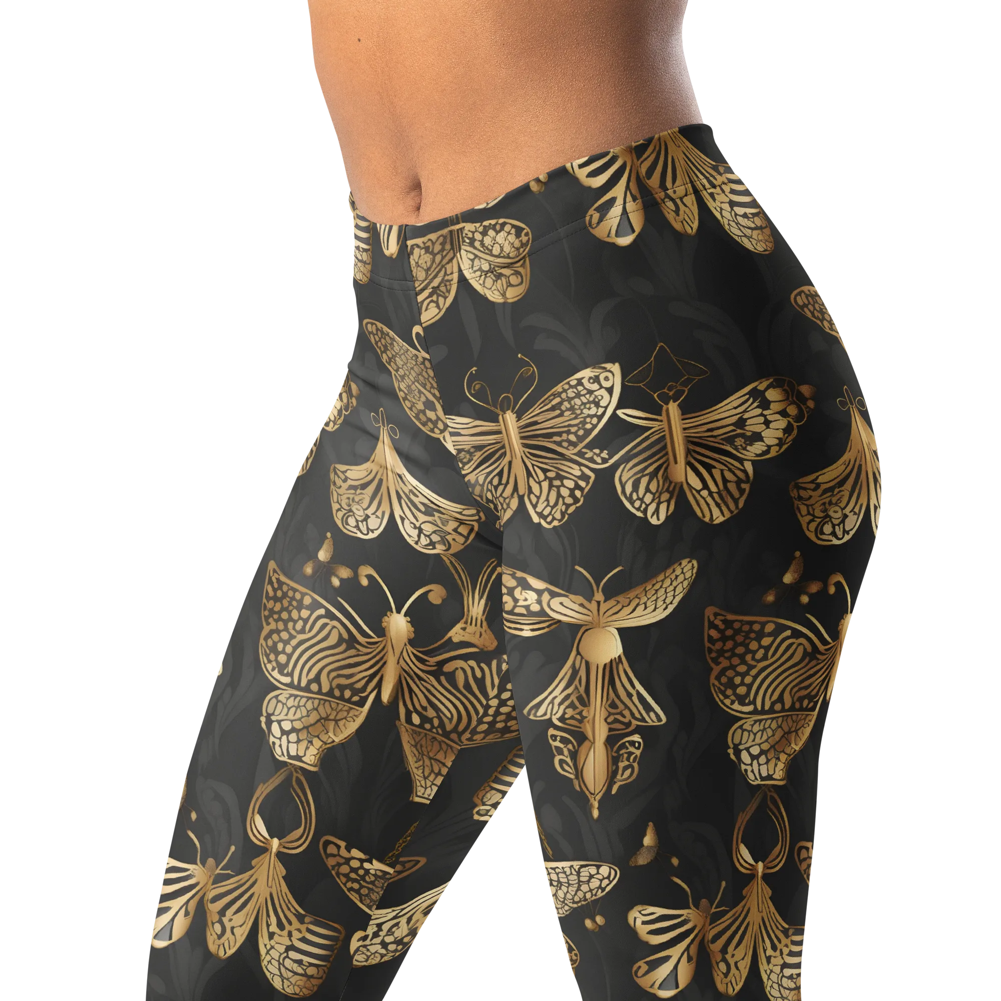 Gilded Moth Archive on Leggings — Left Front