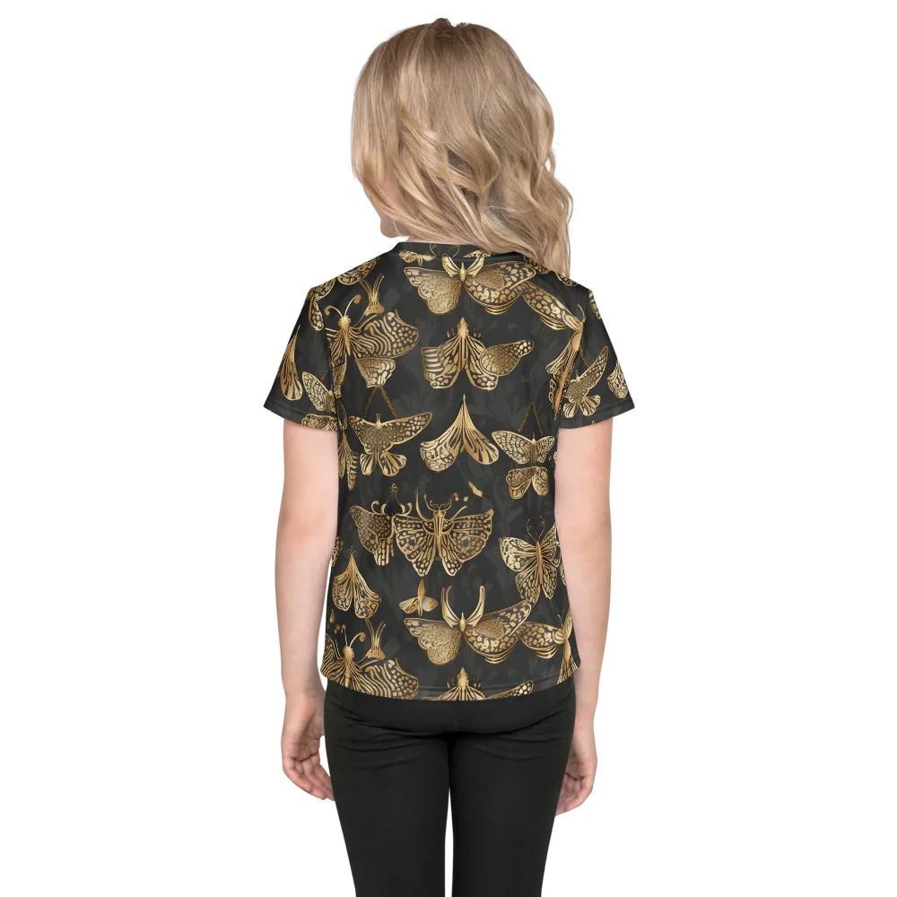Gilded Moth Archive on Kids Crew Neck T-Shirt — Back