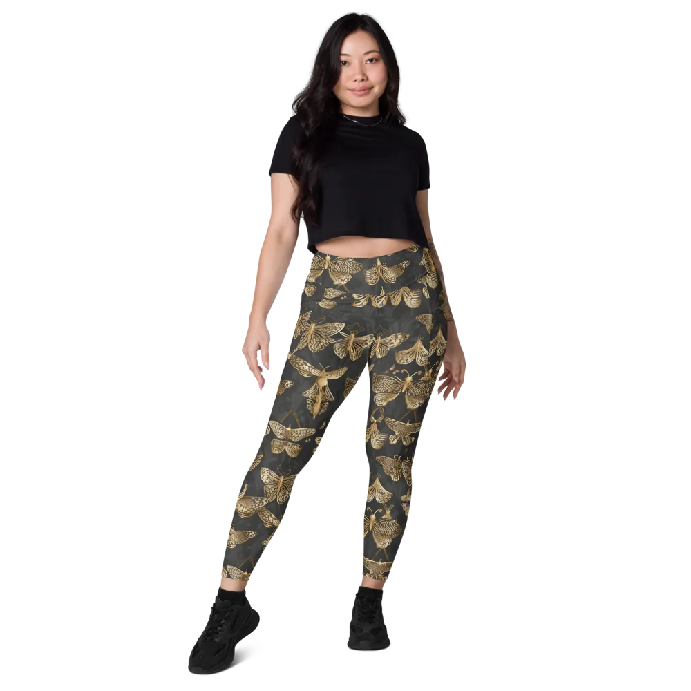 Gilded Moth Archive on Leggings with Pockets — Front