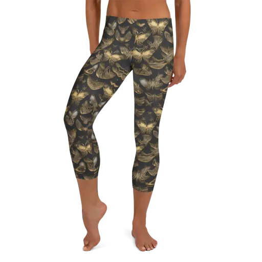 Gilded Moth on a Capri Leggings