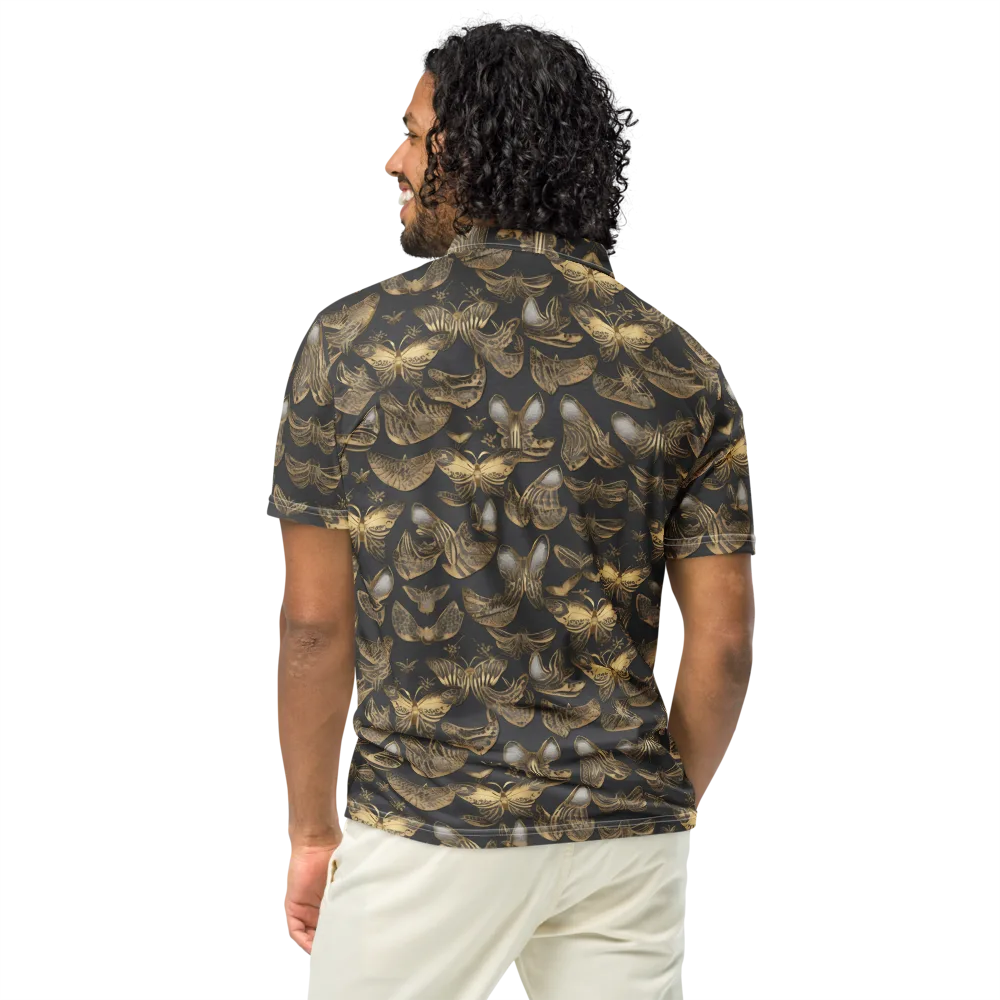 Gilded Moth on Men's Slim Fit Polo Shirt — Back