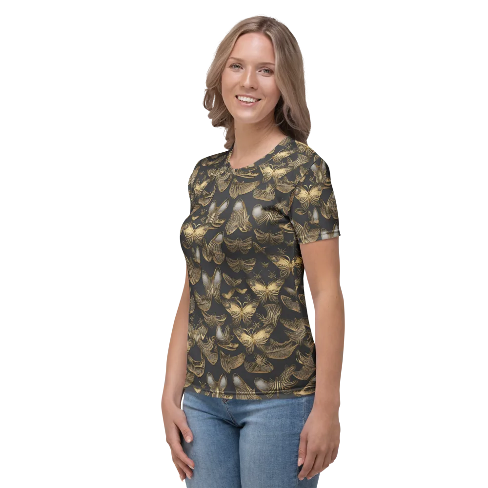 Gilded Moth on Women's Crew Neck T-Shirt — Left