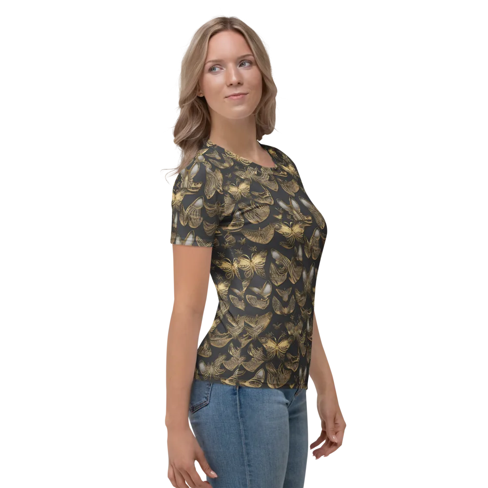Gilded Moth on Women's Crew Neck T-Shirt — Right