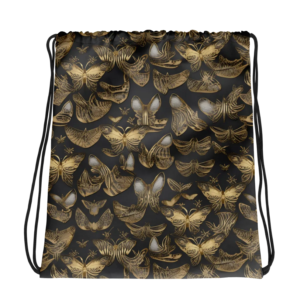 Gilded Moth on Drawstring Bag — Photo
