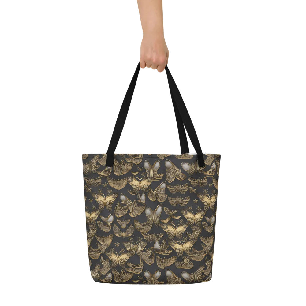 Gilded Moth on Large Tote Bag W/ Pocket — Front